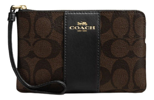 COACH  Bolsa Wristlet Corner Zip Signature