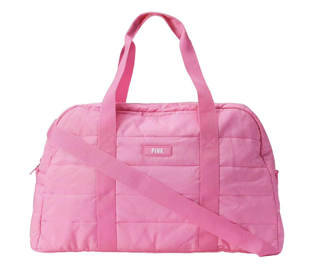 Victoria's Secret PINK Bolso de Mano Acolchado Nailon Rosa Caliente Lona