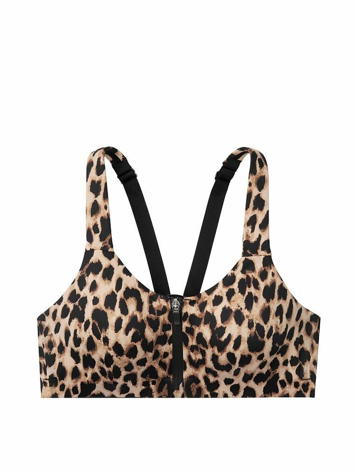 Victoria´s Secret Knockout Sport Front-close Zip Leopard Bra