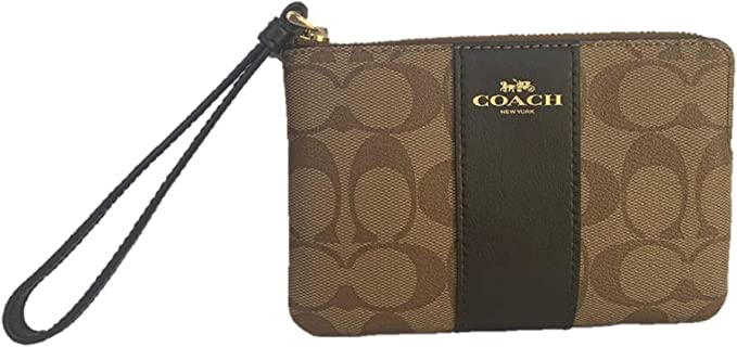 COACH  Bolsa Wristlet Corner Zip Signature