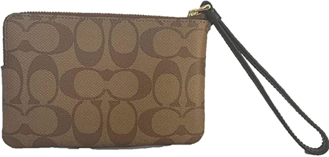 COACH  Bolsa Wristlet Corner Zip Signature