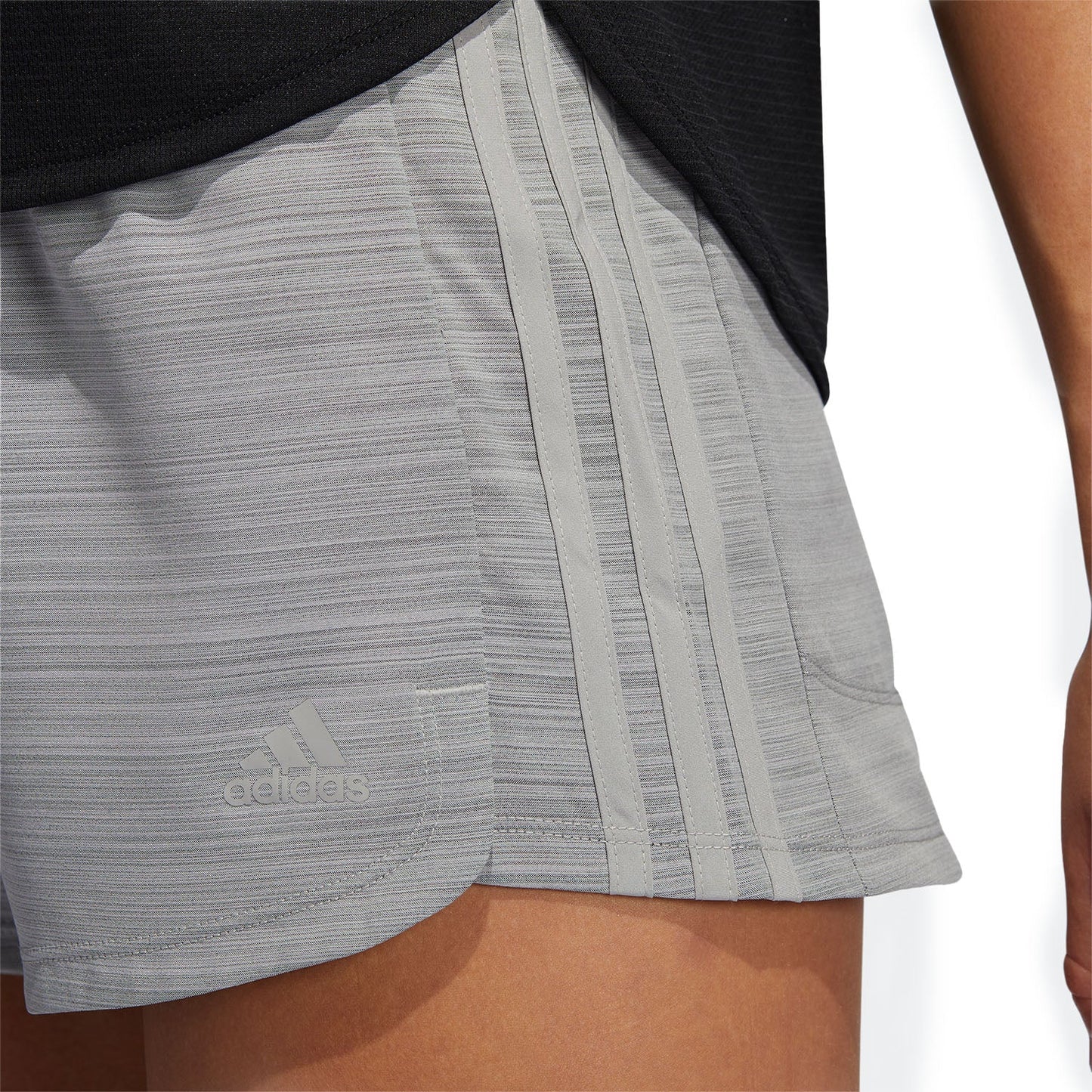 Adidas PACER 3-STRIPES WOVEN HEATHER SHORTS