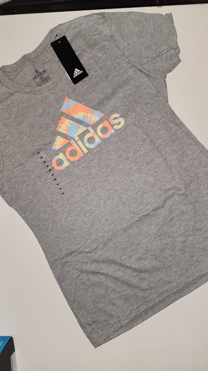 Adidas Basic Amplifier Logo Tee Shirt Black & White Mujer