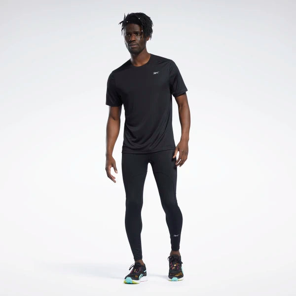 Reebok RE BASIC SS T-shirt BLACK RUNNING T-SHIRT