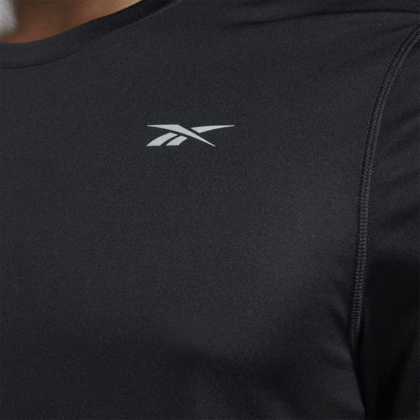 Reebok RE BASIC SS T-shirt BLACK RUNNING T-SHIRT