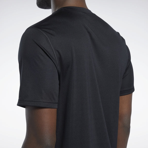 Reebok RE BASIC SS T-shirt BLACK RUNNING T-SHIRT