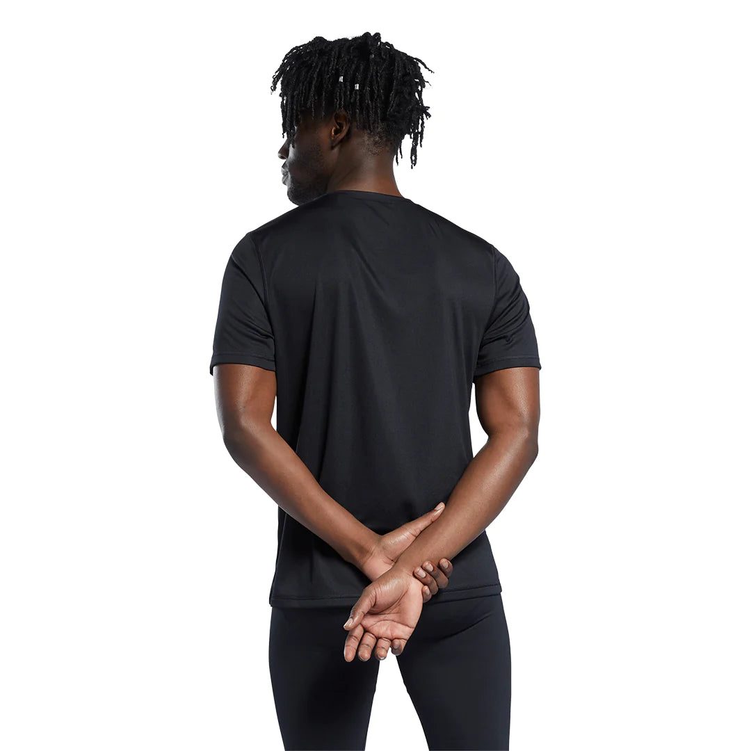 Reebok RE BASIC SS T-shirt BLACK RUNNING T-SHIRT